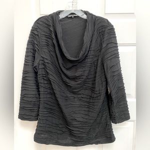 Beautiful Cable and Gauge Black Knit Cowl Neck Pullover